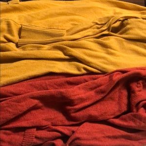 Rust and Mustard colored Cardigans